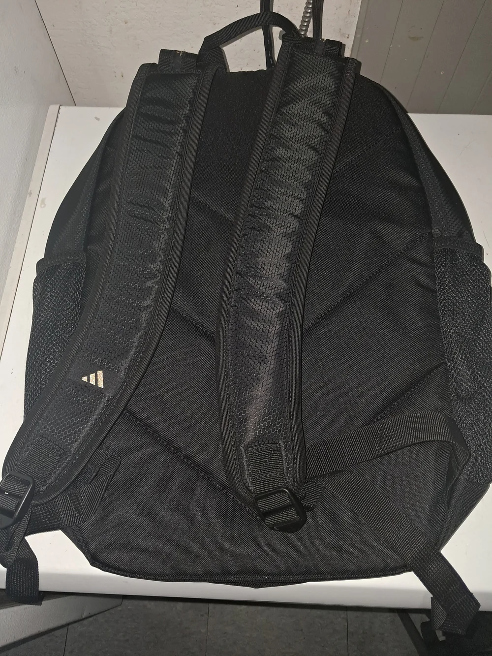 adidas Black Backpack with Gold Logo Accents